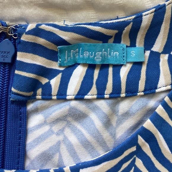 J.McLaughlin Women's Maxi Dress Blue White Zebra‎ Print Sleeveless Size S - Picture 3 of 6